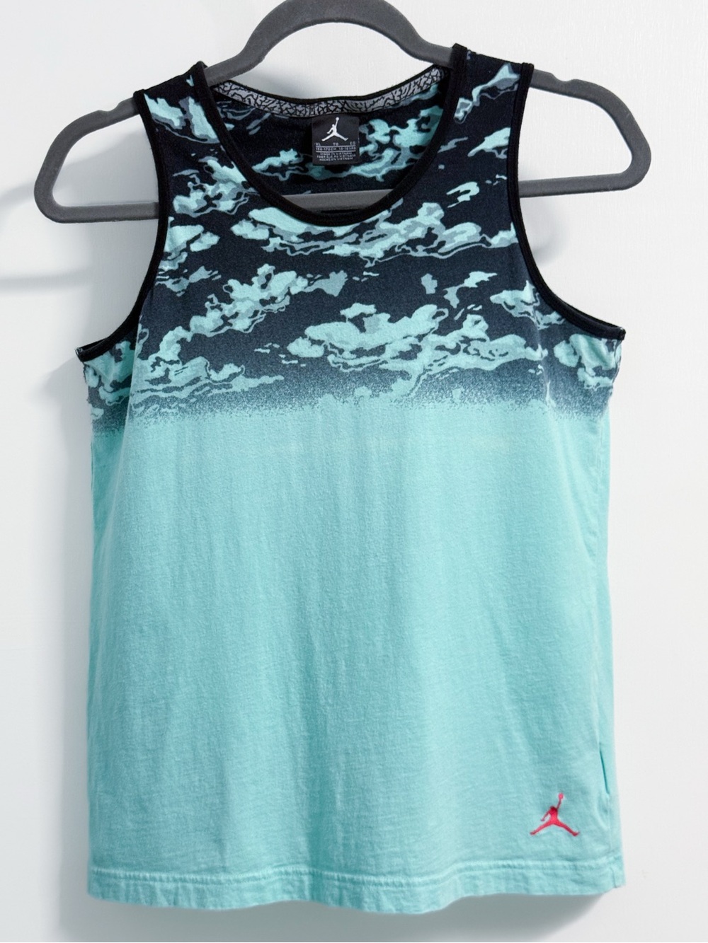 Jordan Girls Athletic Tank Top XL Youth Black Aqua 13-15 Years